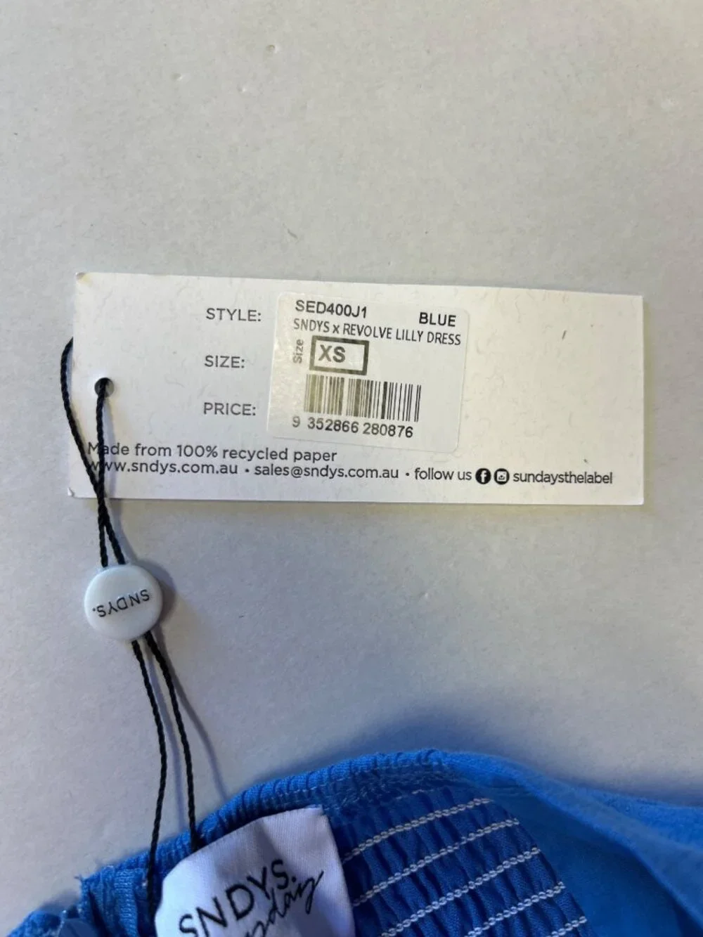 SNDYS X REVOLVE Lilly Strapless Lilly Dress Blue Size XS NWT - Picture 9 of 9